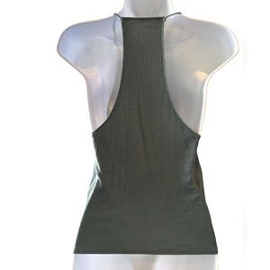 American Eagle Outfitters Soft and Sexy Ribbed Tank Top Racer Back Green Medium